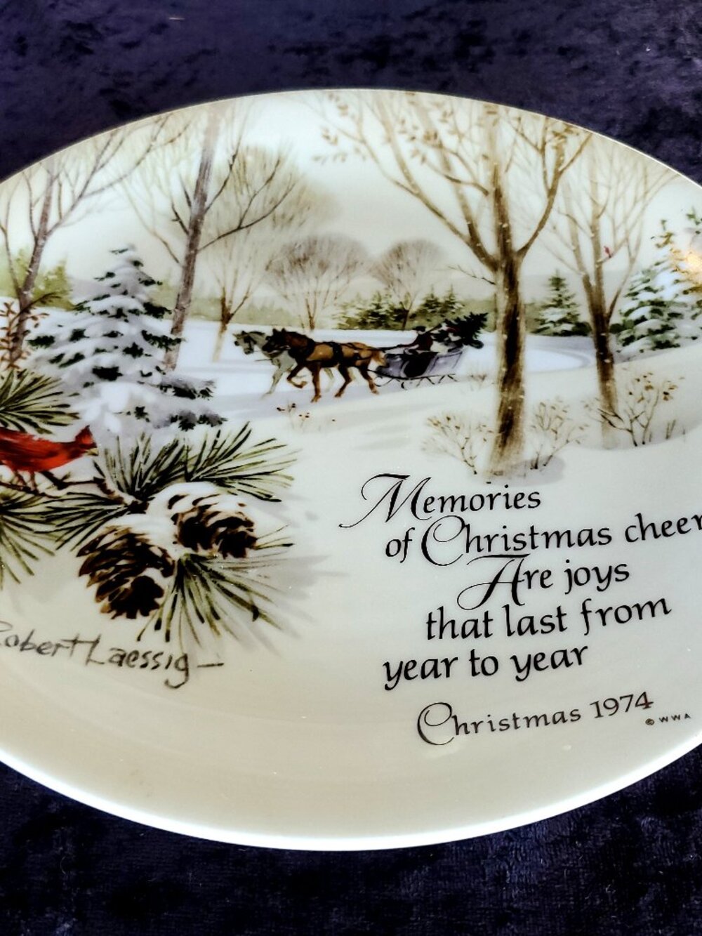 Vintage Winterscene Series Commemorative Christmas Edition Collectible Plate